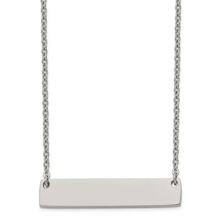 Titanium Polished Bar w2in ext 195in Necklace TreasureFineJewelers Necklaces Titanium Polished Bar w2in ext 195in Necklace TreasureFineJewelers Necklaces