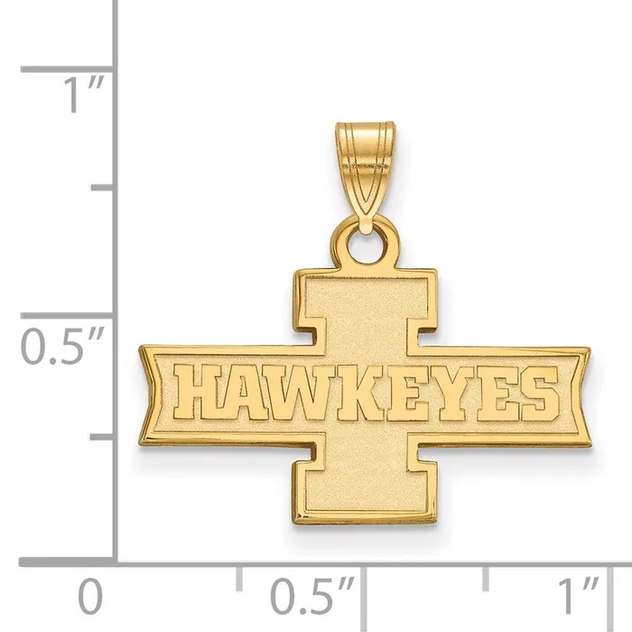 TreasureFineJewelers 10K Yellow Gold University of Iowa Small Pendant Necklaces