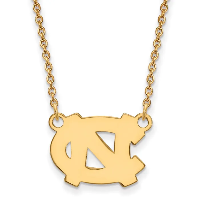 TreasureFineJewelers 10K Yellow Gold University of North Carolina Small Pendant with Necklace Necklaces TreasureFineJewelers 10K Yellow Gold University of North Carolina Small Pendant with Necklace Necklaces