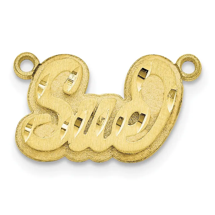 TreasureFineJewelers 10KY 3D Satin Diamondcut Name Plate Necklaces