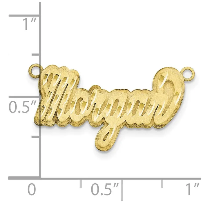 TreasureFineJewelers 10KY 3D Satin Diamondcut Name Plate Necklaces