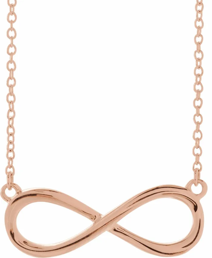 TreasureFineJewelers 14K Rose Gold InfinityInspired 18 Necklace Necklaces TreasureFineJewelers 14K Rose Gold InfinityInspired 18 Necklace Necklaces