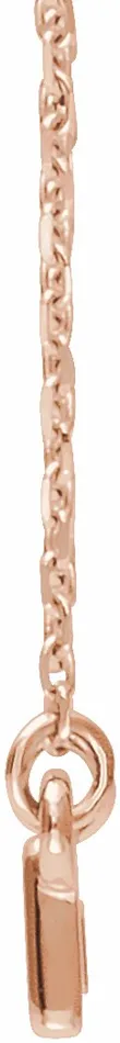 TreasureFineJewelers 14K Rose Gold Rectangle Bar 1618 Necklace Necklaces
