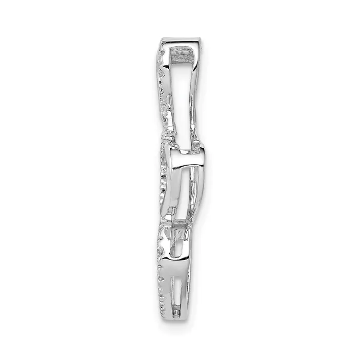 TreasureFineJewelers 14k White Gold 110ct Diamond Triple Heart Chain Slide Necklaces