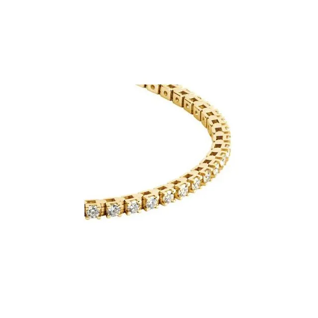 TreasureFineJewelers Bracelets 14K Yellow 3 12 CTW Diamond Line 7 14 Bracelet