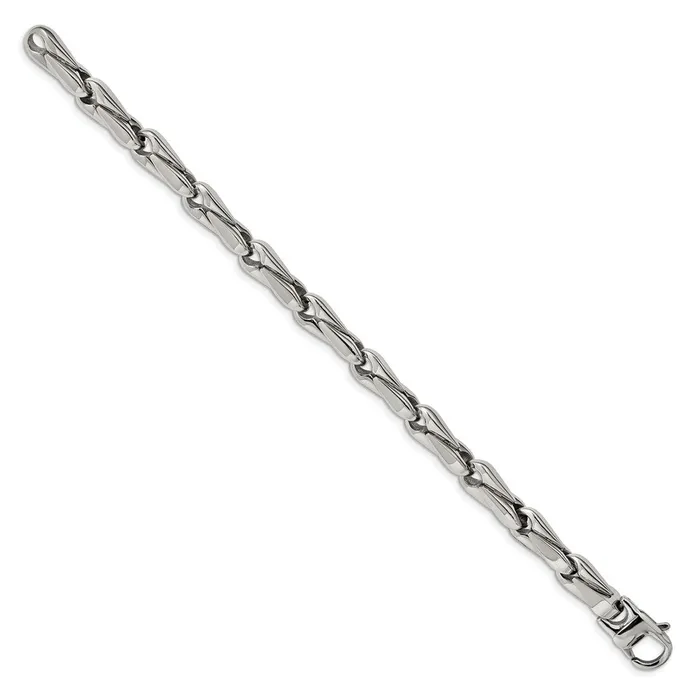 TreasureFineJewelers Bracelets Chisel Stainless Steel Polished 9 inch Fancy Link Bracelet