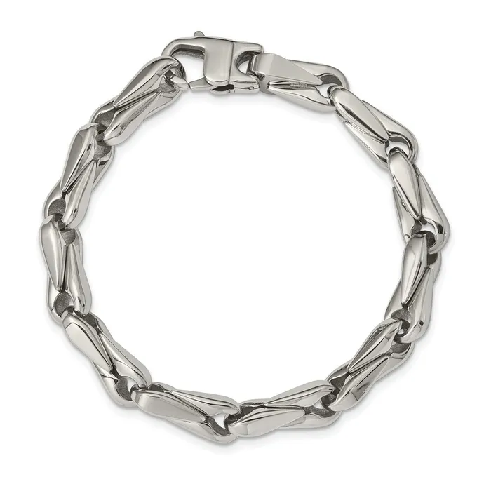TreasureFineJewelers Bracelets Chisel Stainless Steel Polished 9 inch Fancy Link Bracelet