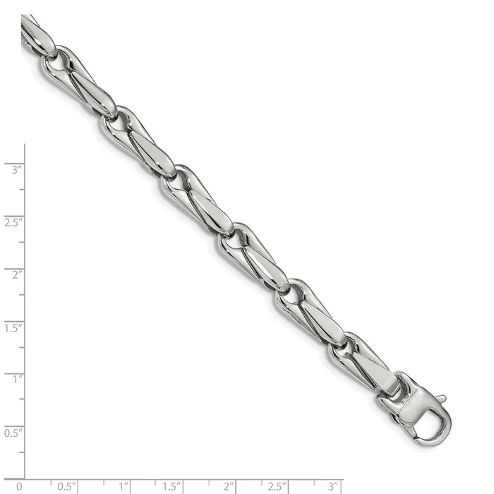 TreasureFineJewelers Bracelets Chisel Stainless Steel Polished 9 inch Fancy Link Bracelet