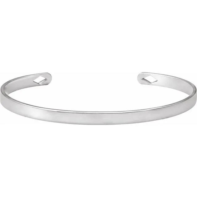 TreasureFineJewelers Bracelets Sterling Silver Engravable Cuff 7 Bracelet