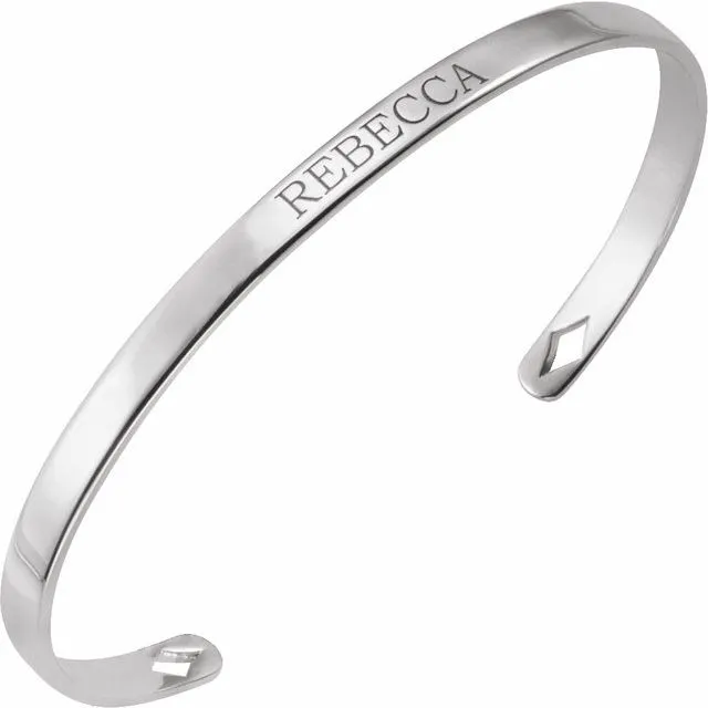 TreasureFineJewelers Bracelets Sterling Silver Engravable Cuff 7 Bracelet