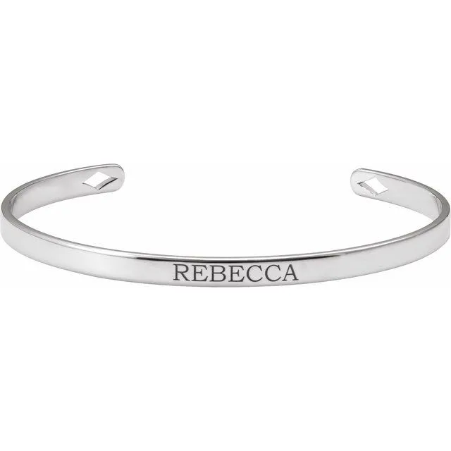 TreasureFineJewelers Bracelets Sterling Silver Engravable Cuff 7 Bracelet