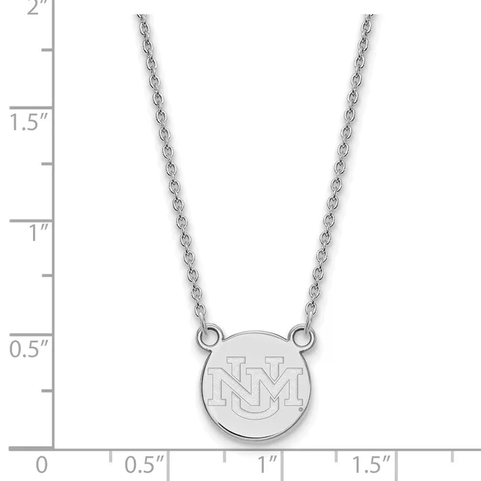 TreasureFineJewelers Necklaces 10K White Gold University of New Mexico Small Pendant with Necklace