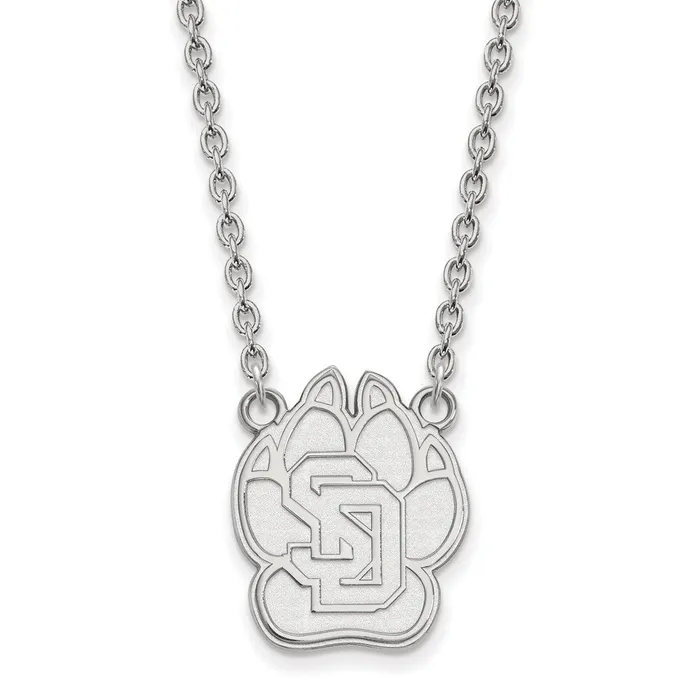 TreasureFineJewelers Necklaces 10K White Gold University of South Dakota Large Pendant with Necklace TreasureFineJewelers Necklaces 10K White Gold University of South Dakota Large Pendant with Necklace