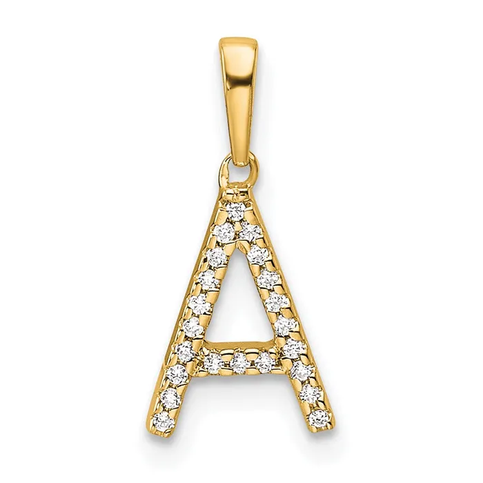 TreasureFineJewelers Necklaces 10k Yellow Gold Diamond Letter A Initial Pendant TreasureFineJewelers Necklaces 10k Yellow Gold Diamond Letter A Initial Pendant