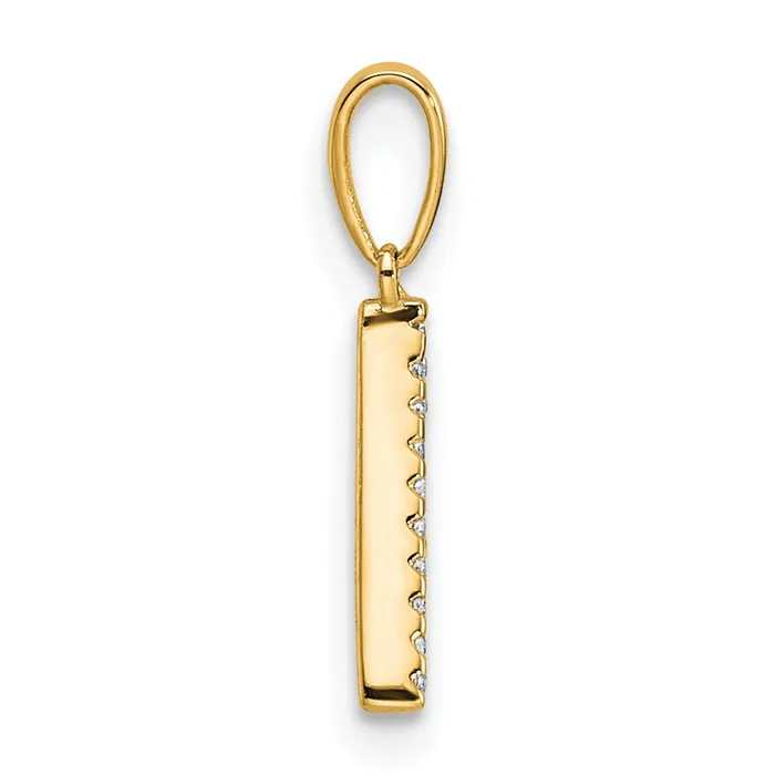 TreasureFineJewelers Necklaces 10k Yellow Gold Diamond Letter A Initial Pendant