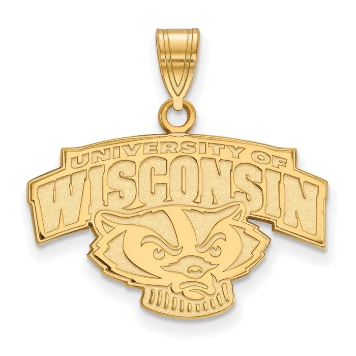 TreasureFineJewelers Necklaces 10K Yellow Gold University of Wisconsin Medium Pendant TreasureFineJewelers Necklaces 10K Yellow Gold University of Wisconsin Medium Pendant