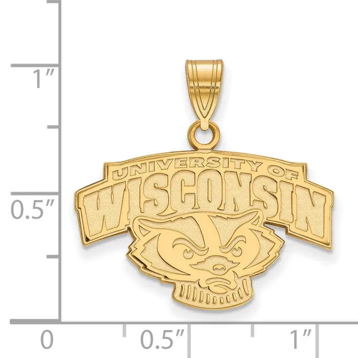 TreasureFineJewelers Necklaces 10K Yellow Gold University of Wisconsin Medium Pendant