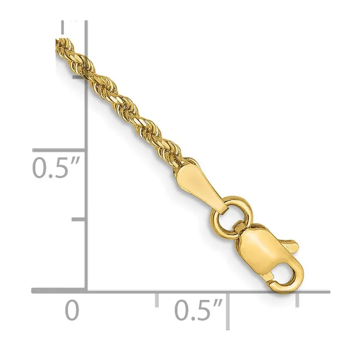 TreasureFineJewelers Necklaces 14K 175mm DiamondCut Rope Chain