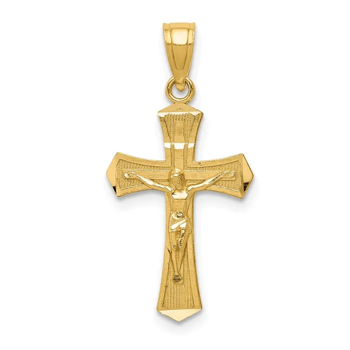 TreasureFineJewelers Necklaces 14k Diamondcut Crucifix Pendant