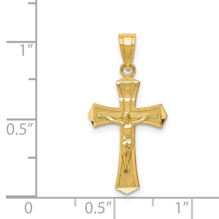 TreasureFineJewelers Necklaces 14k Diamondcut Crucifix Pendant