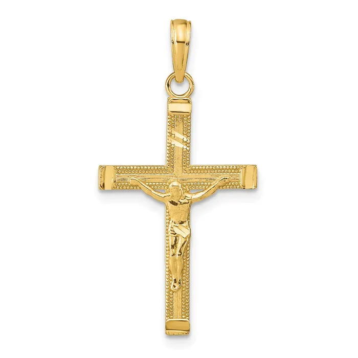 TreasureFineJewelers Necklaces 14K Diamondcut Fancy Tipped Crucifix Pendant TreasureFineJewelers Necklaces 14K Diamondcut Fancy Tipped Crucifix Pendant