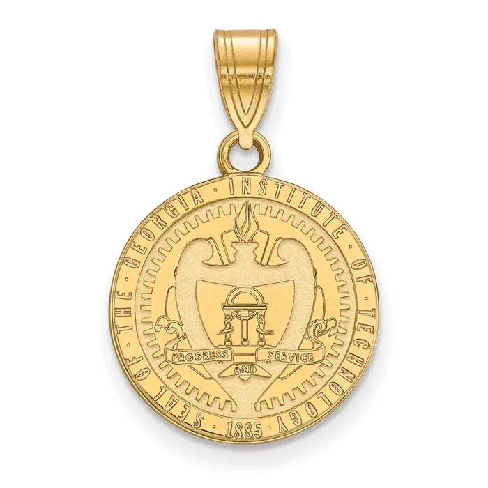 TreasureFineJewelers Necklaces 14k Gold Georgia Institute of Tech Medium Crest Pendant TreasureFineJewelers Necklaces 14k Gold Georgia Institute of Tech Medium Crest Pendant