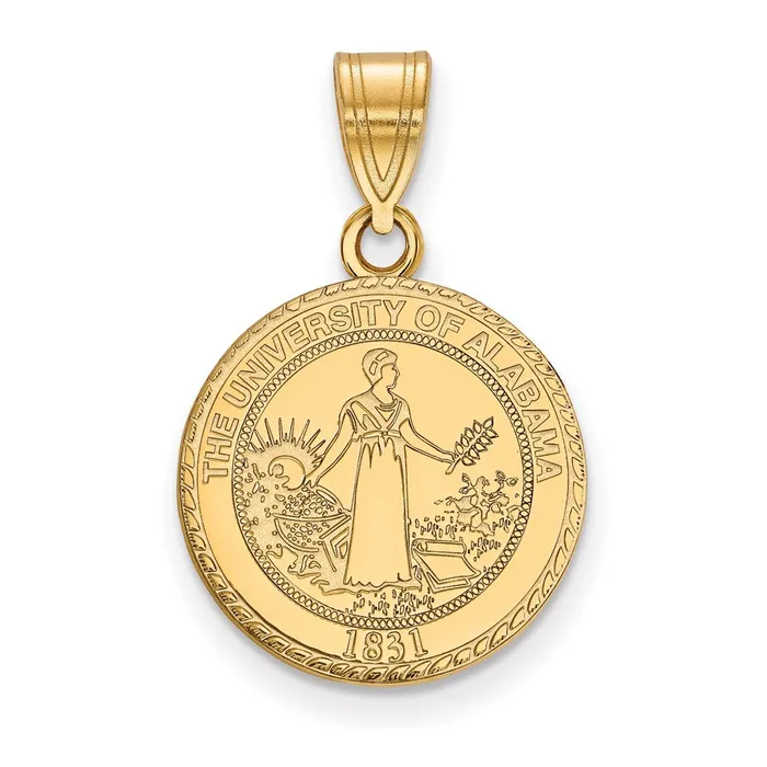 TreasureFineJewelers Necklaces 14k Gold University of Alabama Medium Crest Pendant TreasureFineJewelers Necklaces 14k Gold University of Alabama Medium Crest Pendant
