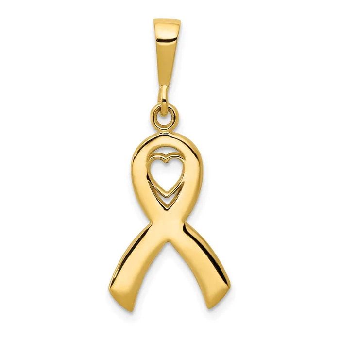TreasureFineJewelers Necklaces 14k Heart In Awareness Pendant
