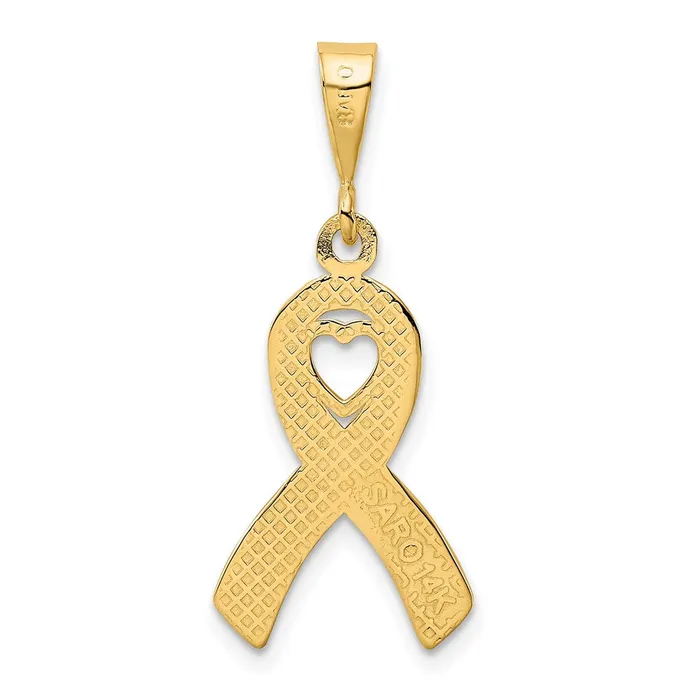 TreasureFineJewelers Necklaces 14k Heart In Awareness Pendant