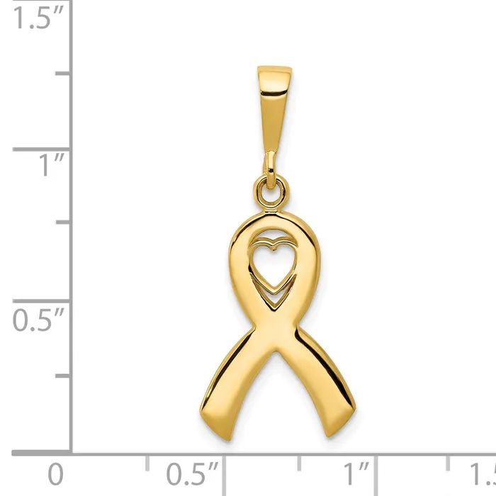 TreasureFineJewelers Necklaces 14k Heart In Awareness Pendant