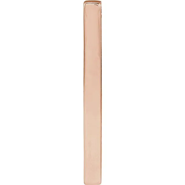 TreasureFineJewelers Necklaces 14K Rose Gold 35x25 mm Engravable FourSided Vertical Bar Pendant TreasureFineJewelers Necklaces 14K Rose Gold 35x25 mm Engravable FourSided Vertical Bar Pendant