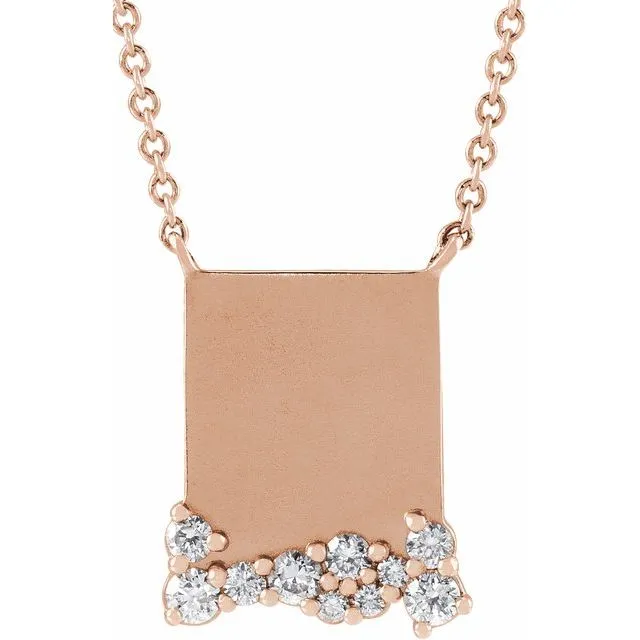 TreasureFineJewelers Necklaces 14K Rose Gold Engravable 15 CTW Natural Diamond 18 Necklace TreasureFineJewelers Necklaces 14K Rose Gold Engravable 15 CTW Natural Diamond 18 Necklace