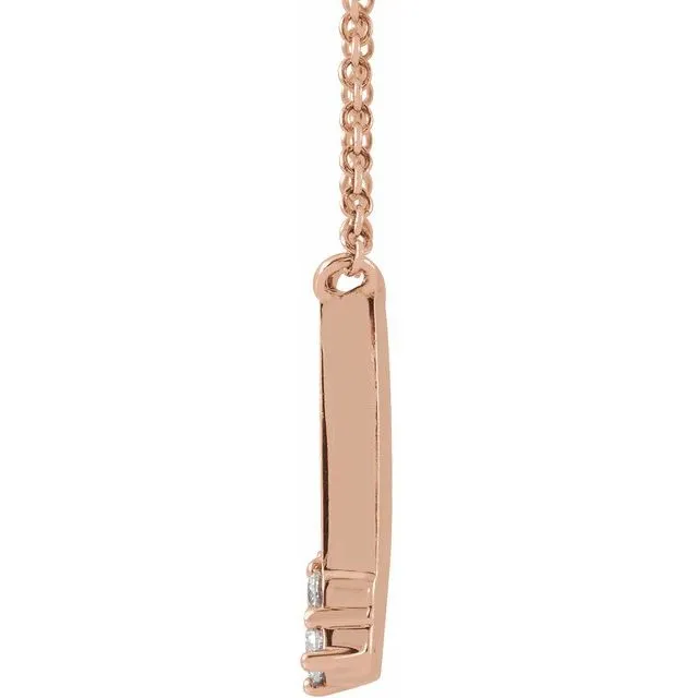 TreasureFineJewelers Necklaces 14K Rose Gold Engravable 15 CTW Natural Diamond 18 Necklace