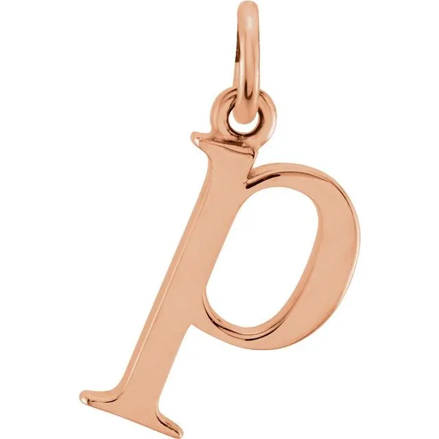 TreasureFineJewelers Necklaces 14K Rose Gold Lowercase Initial P Pendant