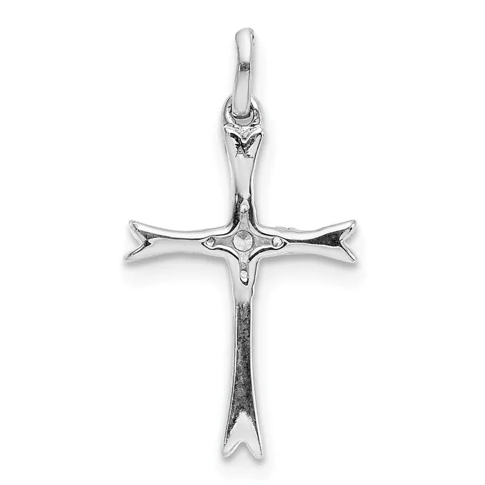 TreasureFineJewelers Necklaces 14k White Gold 115ct Diamond Cross Pendant
