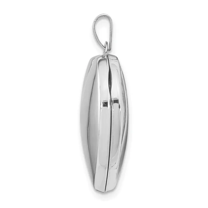 TreasureFineJewelers Necklaces 14k White Gold 21mm Heart Domed Family Locket