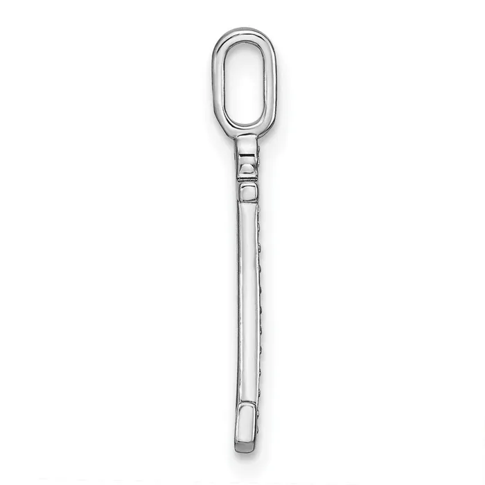 TreasureFineJewelers Necklaces 14K White Gold Diamond Lower Case Letter J Initial Pendant