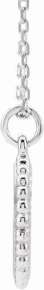 TreasureFineJewelers Necklaces 14K White Gold Engravable Beaded Disc 1618 Necklace