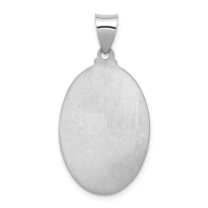 TreasureFineJewelers Necklaces 14k White Gold PolishedSatin St Anthony Medal Hollow Pendant