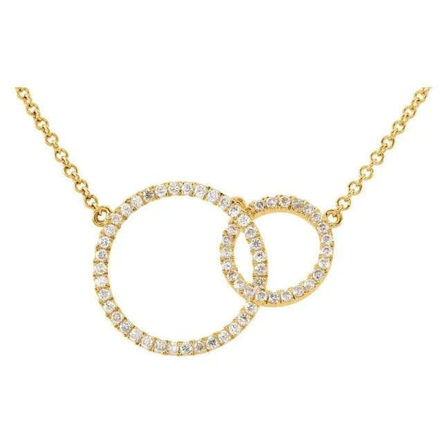 TreasureFineJewelers Necklaces 14K Yellow Gold 13 CTW Natural Diamond Circle 18 Necklace TreasureFineJewelers Necklaces 14K Yellow Gold 13 CTW Natural Diamond Circle 18 Necklace