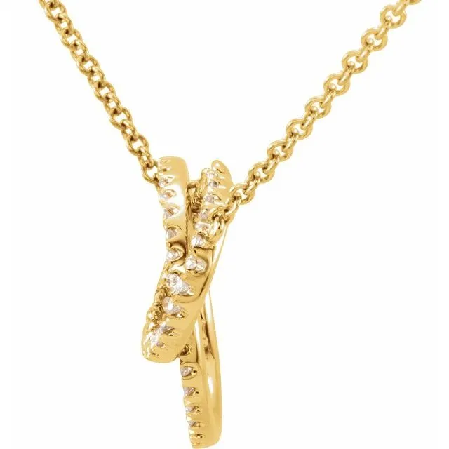 TreasureFineJewelers Necklaces 14K Yellow Gold 13 CTW Natural Diamond Circle 18 Necklace