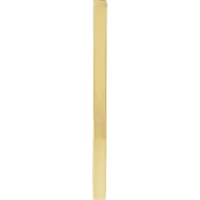 TreasureFineJewelers Necklaces 14K Yellow Gold 35x25 mm Engravable FourSided Vertical Bar Pendant TreasureFineJewelers Necklaces 14K Yellow Gold 35x25 mm Engravable FourSided Vertical Bar Pendant