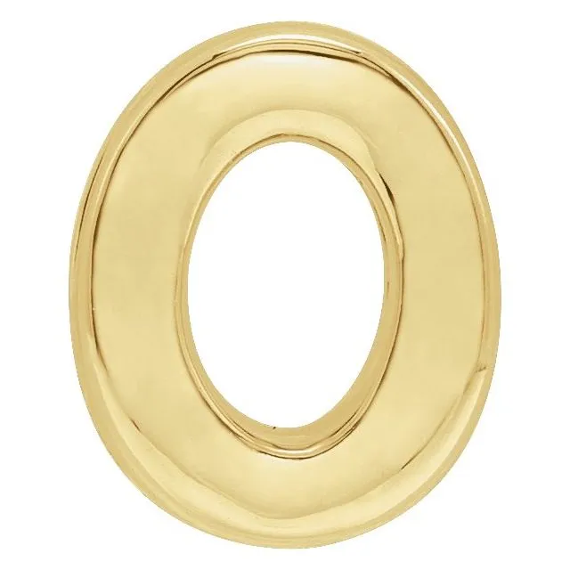 TreasureFineJewelers Necklaces 14K Yellow Gold Block Initial O Slide Pendant TreasureFineJewelers Necklaces 14K Yellow Gold Block Initial O Slide Pendant