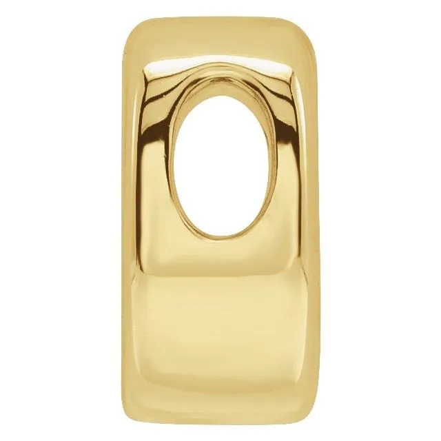 TreasureFineJewelers Necklaces 14K Yellow Gold Block Initial O Slide Pendant