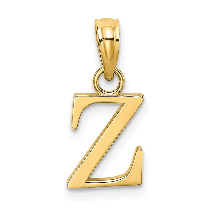 TreasureFineJewelers Necklaces 14k Yellow Gold Polished Block Letter Z Initial Pendant TreasureFineJewelers Necklaces 14k Yellow Gold Polished Block Letter Z Initial Pendant