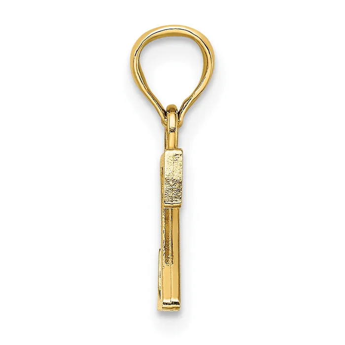 TreasureFineJewelers Necklaces 14k Yellow Gold Polished Block Letter Z Initial Pendant