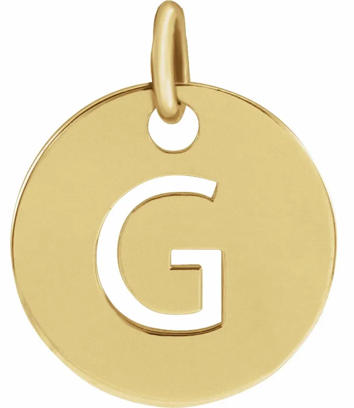 TreasureFineJewelers Necklaces 18K Yellow GoldPlated Sterling Silver Initial G 10 mm Disc Pendant TreasureFineJewelers Necklaces 18K Yellow GoldPlated Sterling Silver Initial G 10 mm Disc Pendant