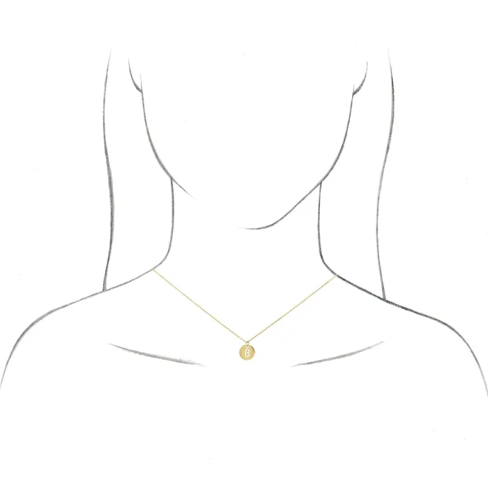 TreasureFineJewelers Necklaces 18K Yellow GoldPlated Sterling Silver Initial G 10 mm Disc Pendant