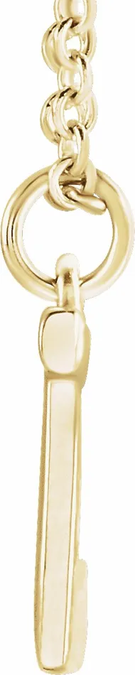 TreasureFineJewelers Necklaces 18K Yellow GoldPlated Sterling Silver Initial J Dangle 18 Necklace