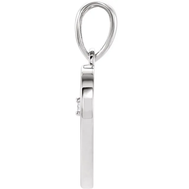 TreasureFineJewelers Necklaces Platinum 025 CTW Diamond Heart Pendant